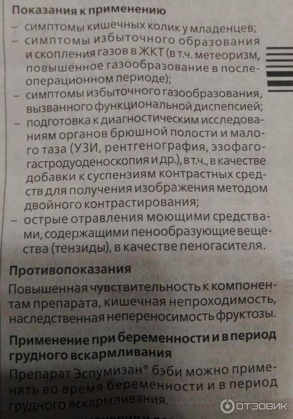 Эспумизан для новорожденных: инструкция по применению