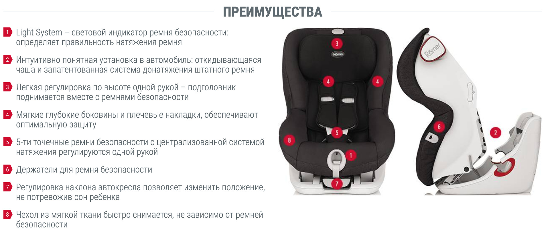 Обзор автомобильного кресла Britax Romer King II ATS