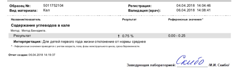 Анализ кала на углеводы у грудничков