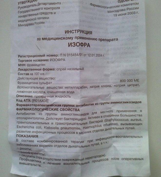 Изофра (isofra): описание, рецепт, инструкция