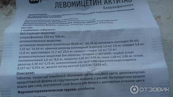 Левомицетин при поносе при гв