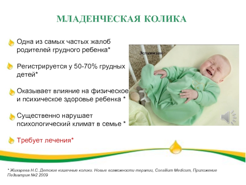 Колики у новорожденного