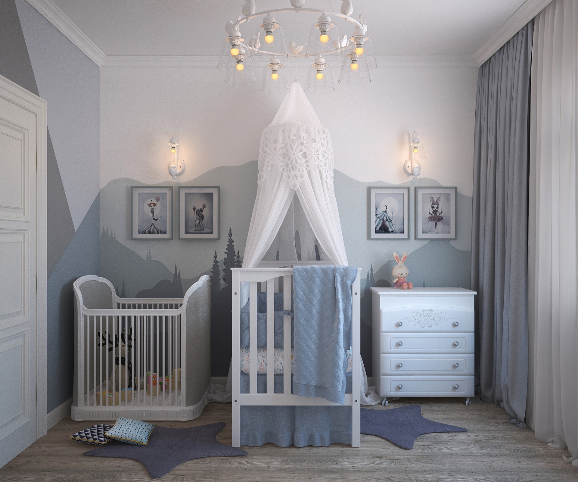 Детская комната для новорожденного: 50 фото интерьера детской для девочки и мальчика