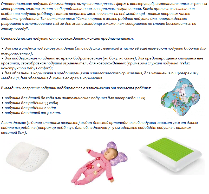 Ортопедическая подушка для новорожденных: как выбрать и пользоваться