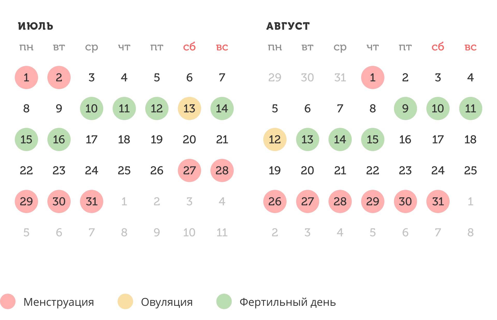 Как посчитать менструальный цикл, календарь расчета месячных