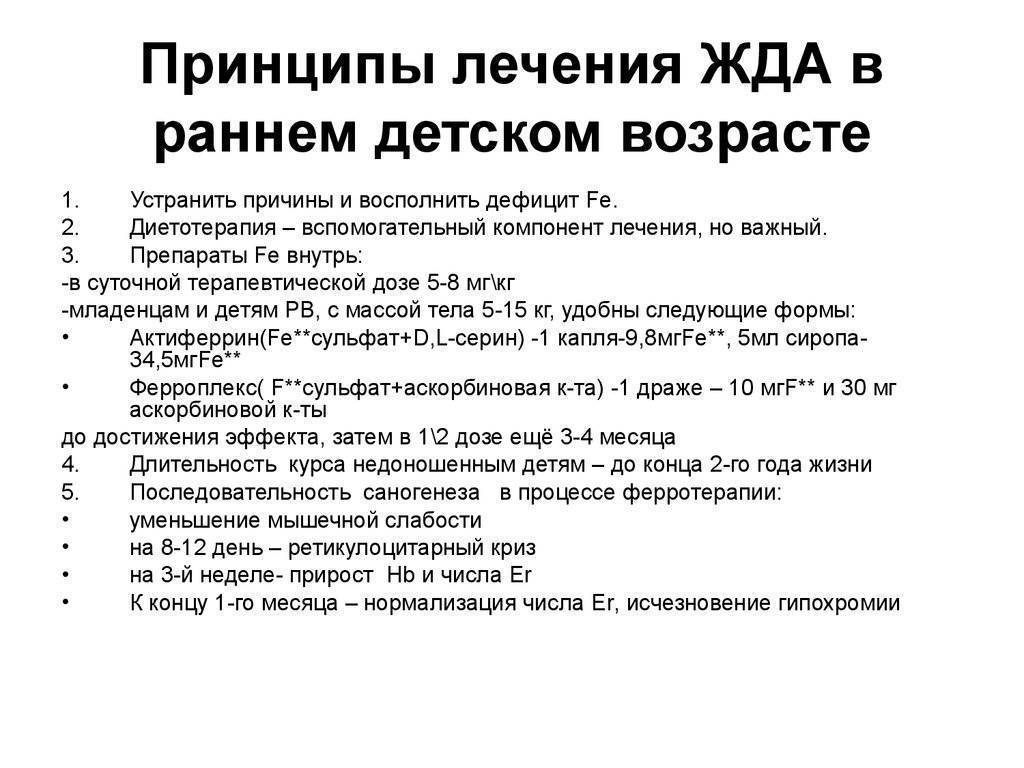 План сестринских вмешательств при железодефицитной анемии у детей