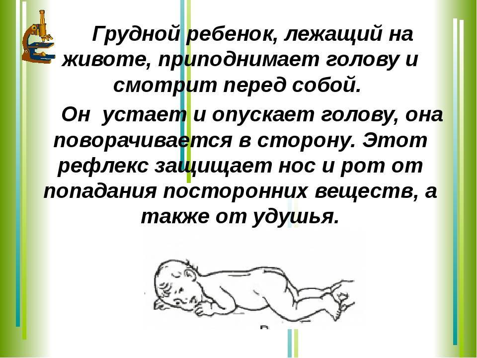 Новорожденный запрокидывает голову назад