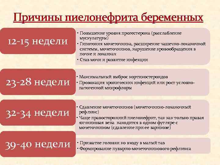 Пиелонефрит при беременности — симптомы, лечение, последствия. обострение пиелонефрита при беременности — беременность. беременность по неделям.
