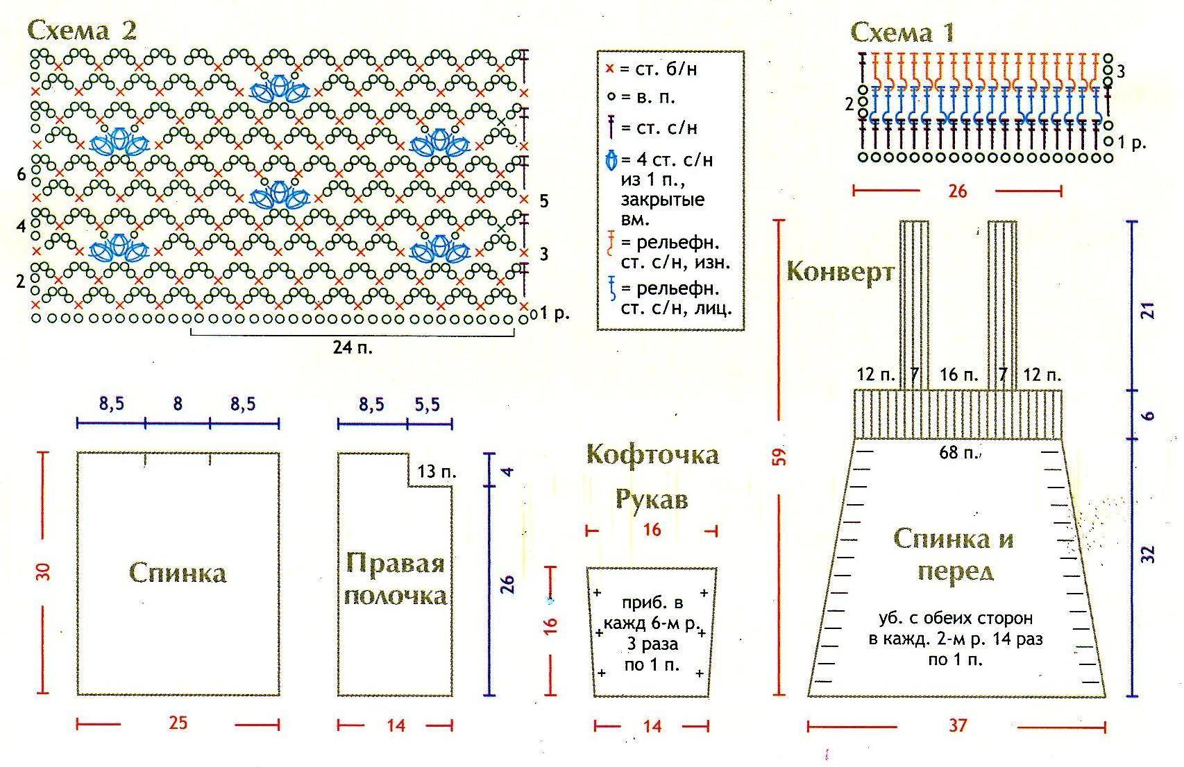 Вязание новорожденным крючком схема