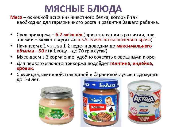 Вводим в рацион ребенка мясное пюре