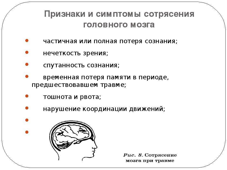 Признаки сотрясения у ребенка до года после падения с кровати