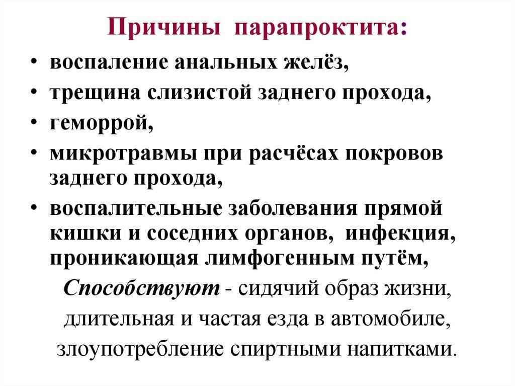 Острый парапроктит: разновидности, симптомы, лечение