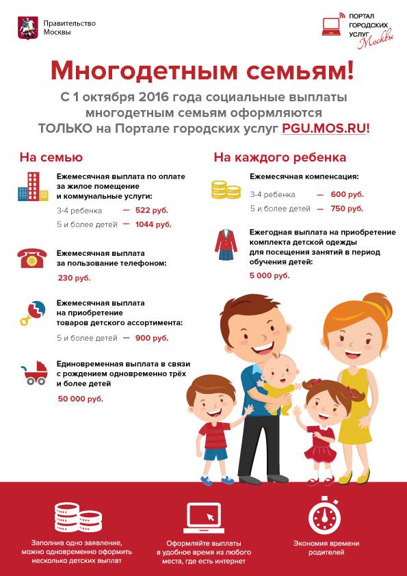 Пособия для многодетных семей: какие льготы и выплаты положены