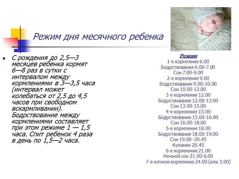 Режим дня 5-ти месячного ребенка