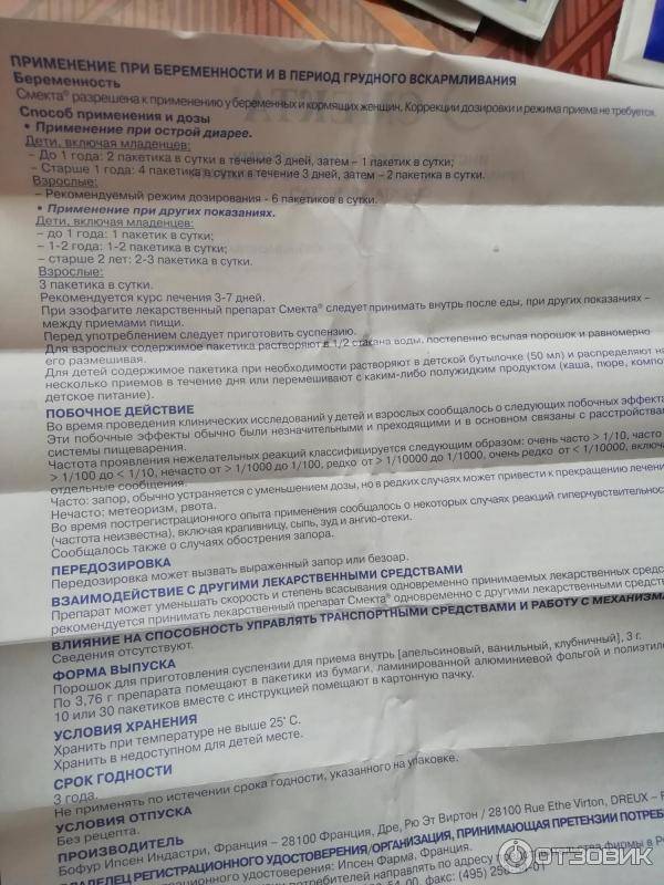 Смекта для новорожденных: инструкция по применению