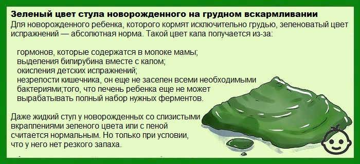 Зеленый кал у ребенка — почему у ребенка зеленый стул