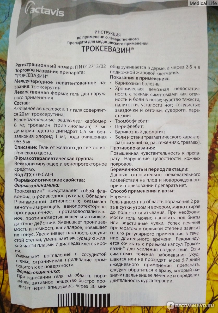 Лечение геморроя троксевазином - особенности, специфика