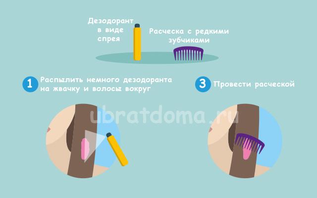 Как убрать жвачку с волос