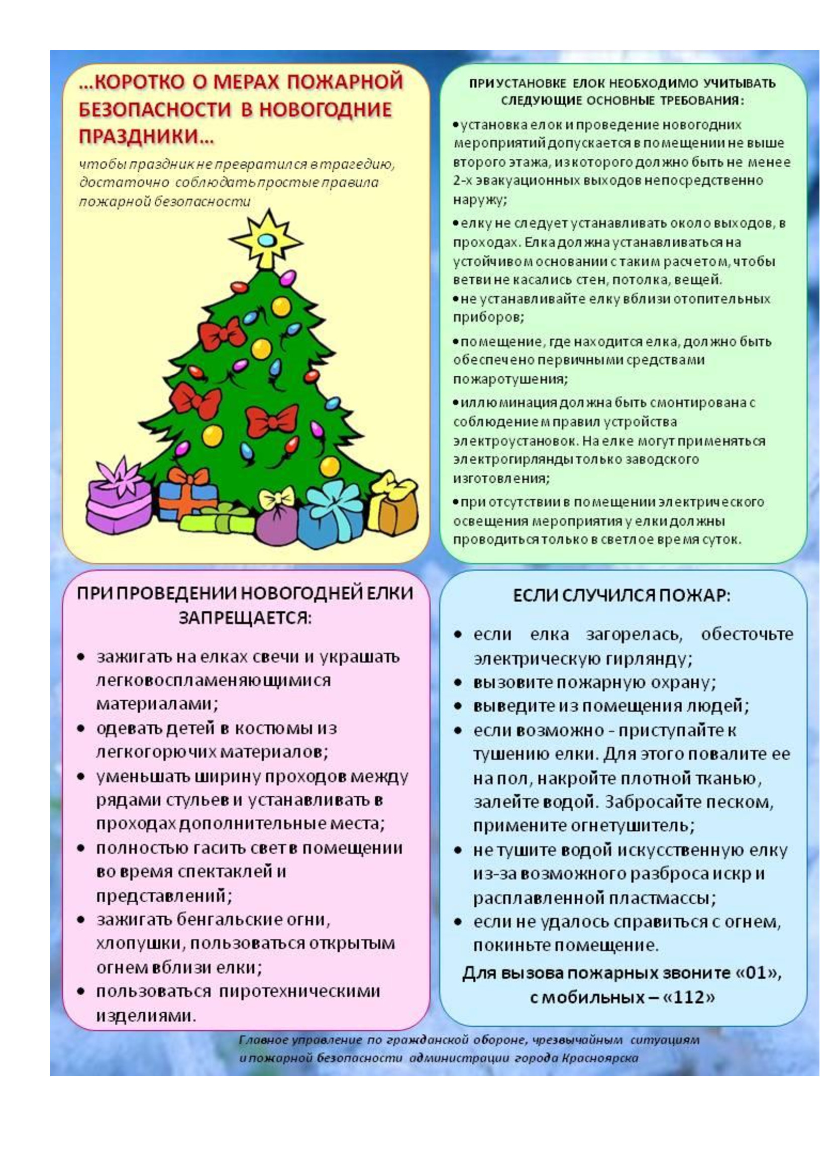 Правила безопасности в новогодние праздники