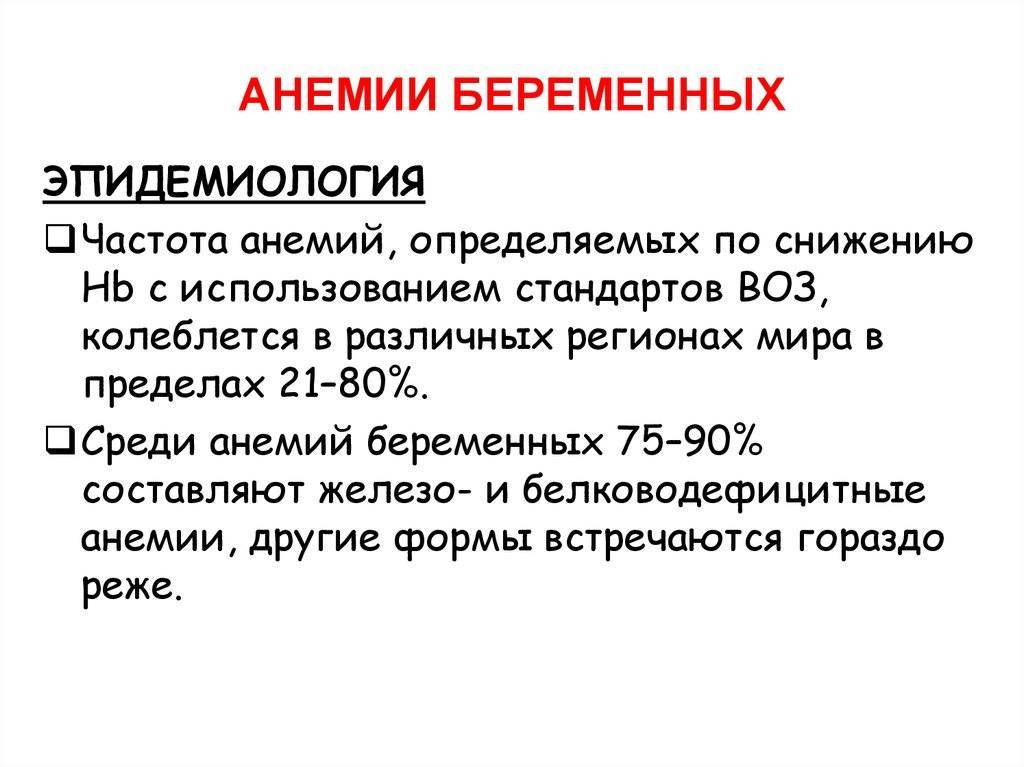 Анемия при беременности: симптомы 1 и 2 степени заболевания, последствия для ребенка и лечение