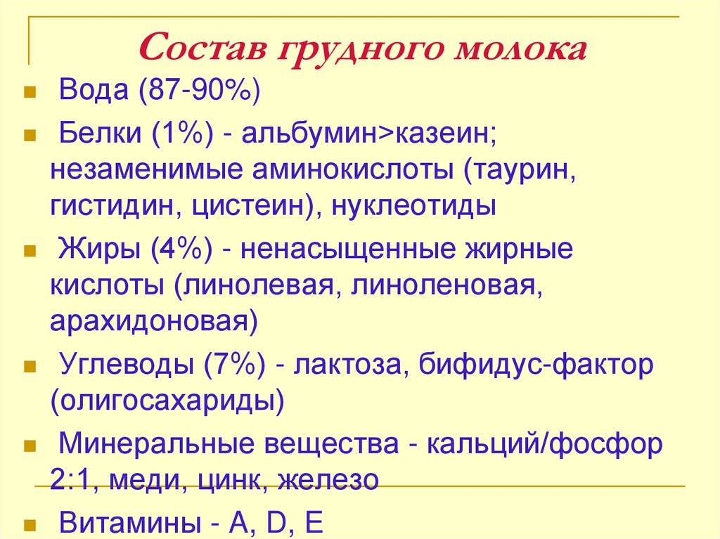 Грудное молоко: состав (таблица), калорийность, полезные свойства, виды