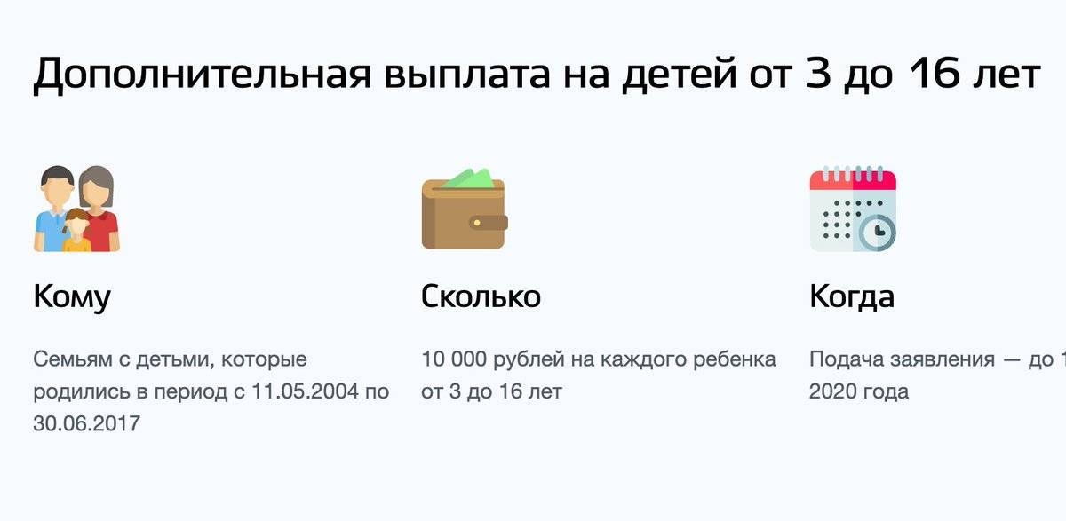 Как получить выплату на детей от 3 до 16 лет через госуслуги?