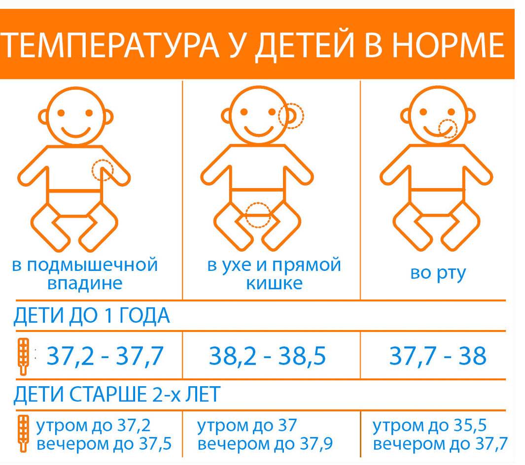 Какая нормальная температура тела должна быть у грудного ребенка