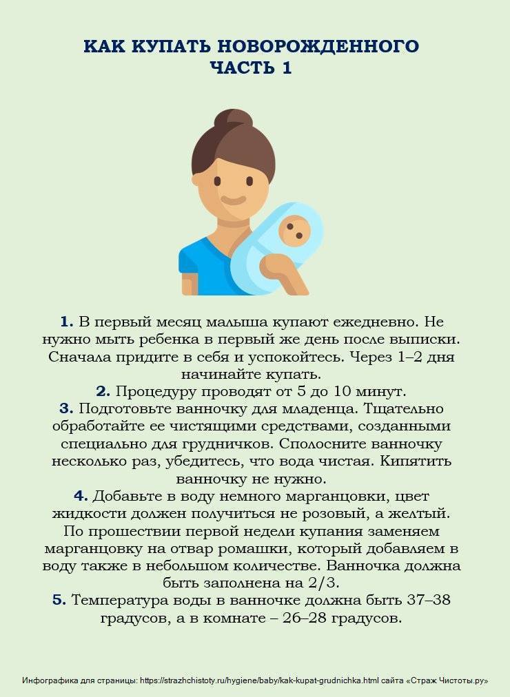 Купание новорожденного ребенка: как правильно организовать процесс