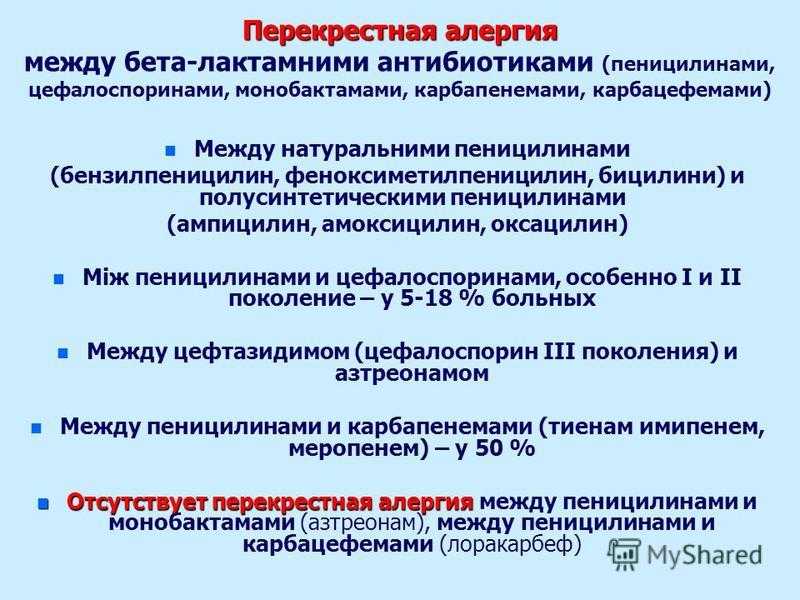 Аллергия на антибиотики у взрослых и детей: причины, симптомы