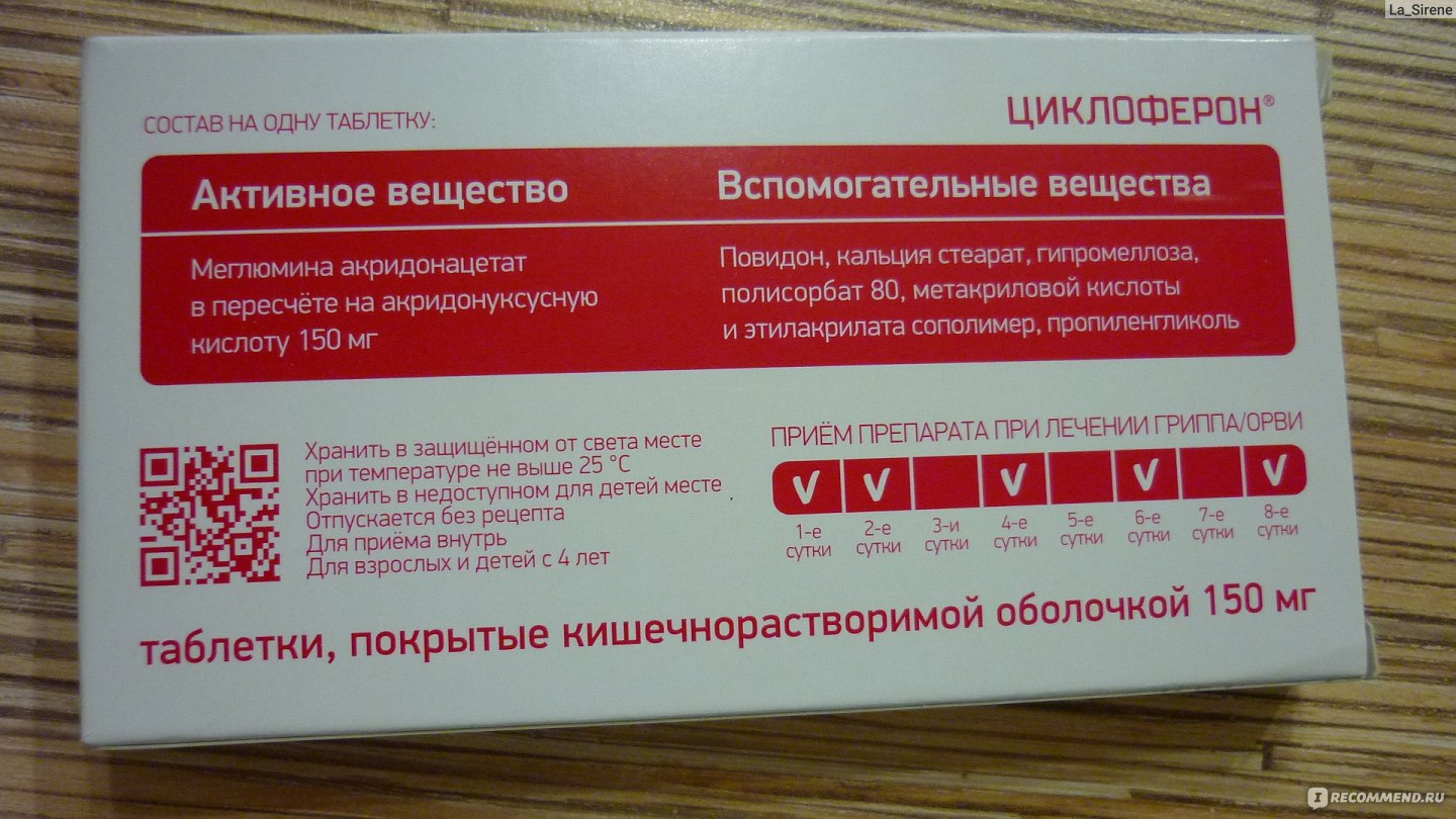 Циклоферон (cycloferon): описание, рецепт, инструкция