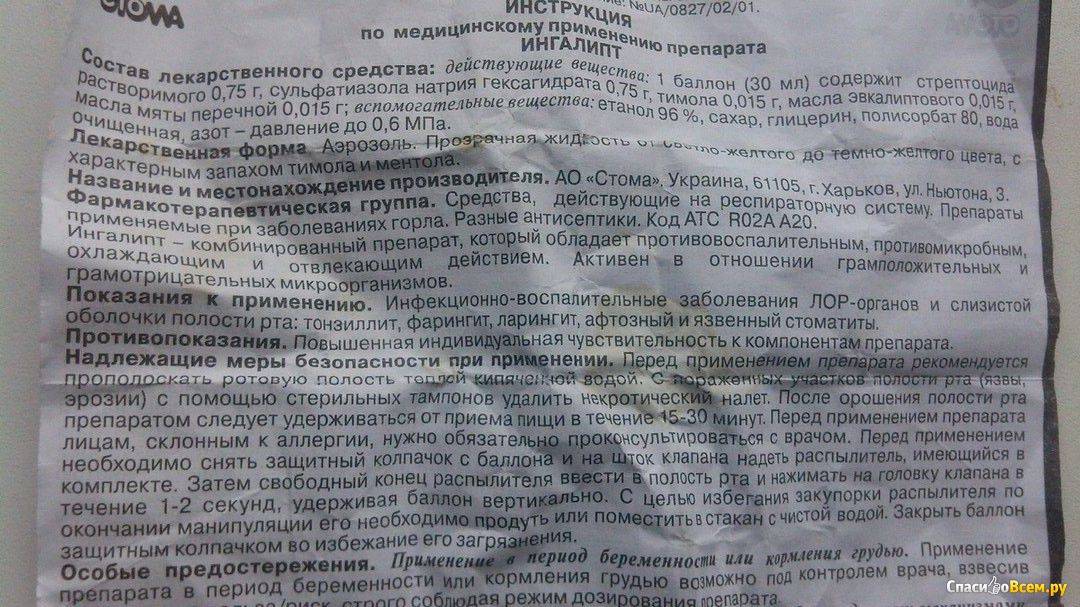 Можно ли ингалипт в 1, 2, 3 триместре беременности. ингалипт во время беременности: инструкция по применению
