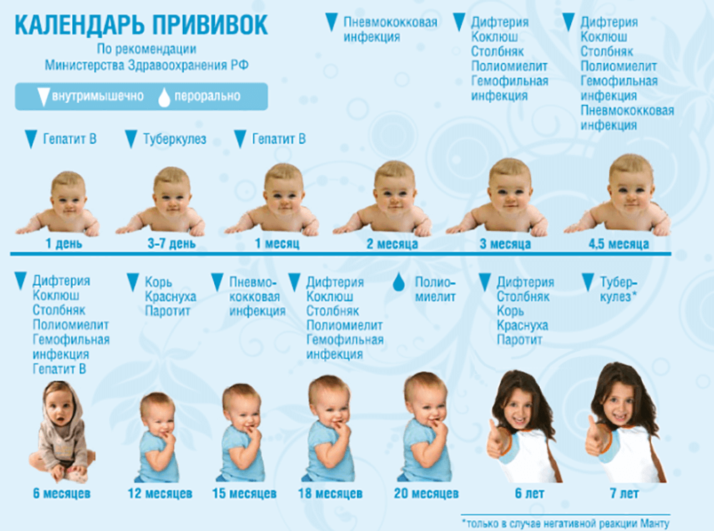 Календарь прививок детям до 1 года (в России). Что нужно знать мамам