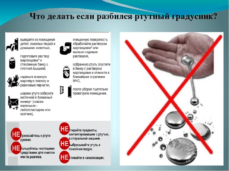 Разбился градусник в квартире что делать: 5 последовательных шагов