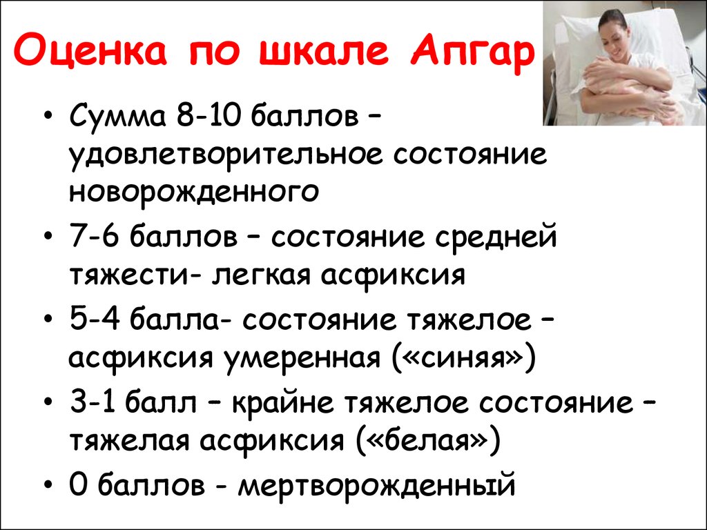Оценка самочувствия новорожденного по шкале апгар, расшифровка баллов