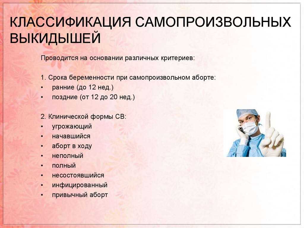 Выкидыш – симптомы, типы, ведение