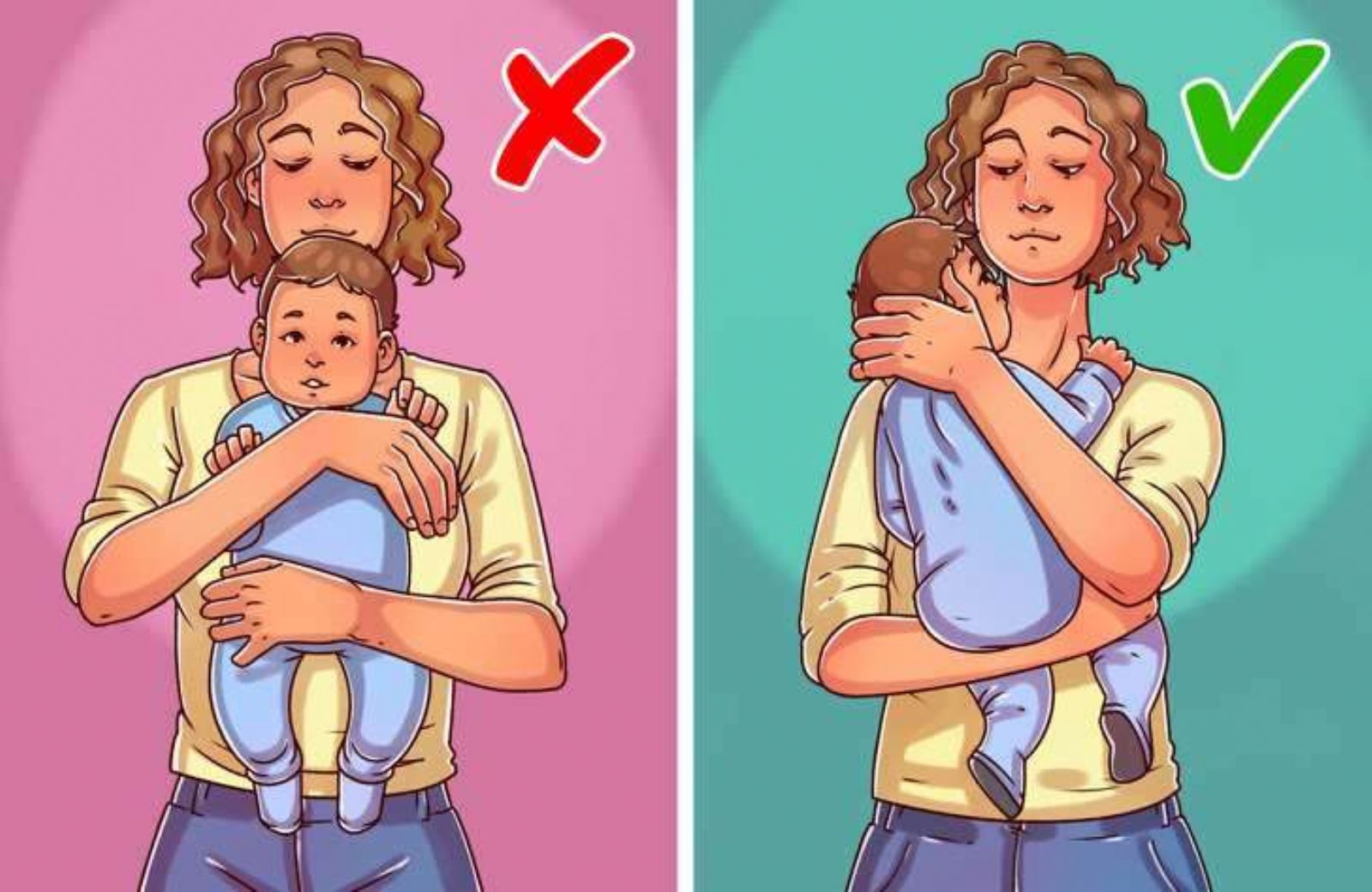 Как правильно держать ребенка столбиком