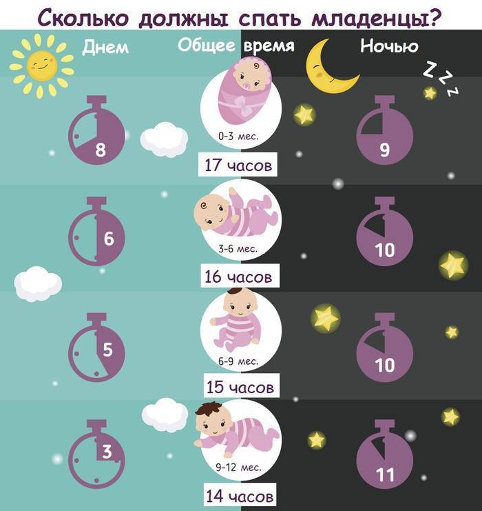 Сколько должен спать новорожденных ребенок (по месяцам), нормальная длительность сна в сутки