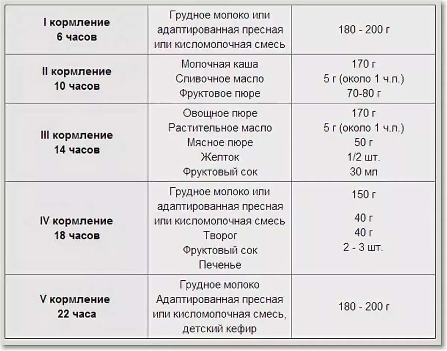 Меню ребенка в 8 месяцев: что можно, режим питания